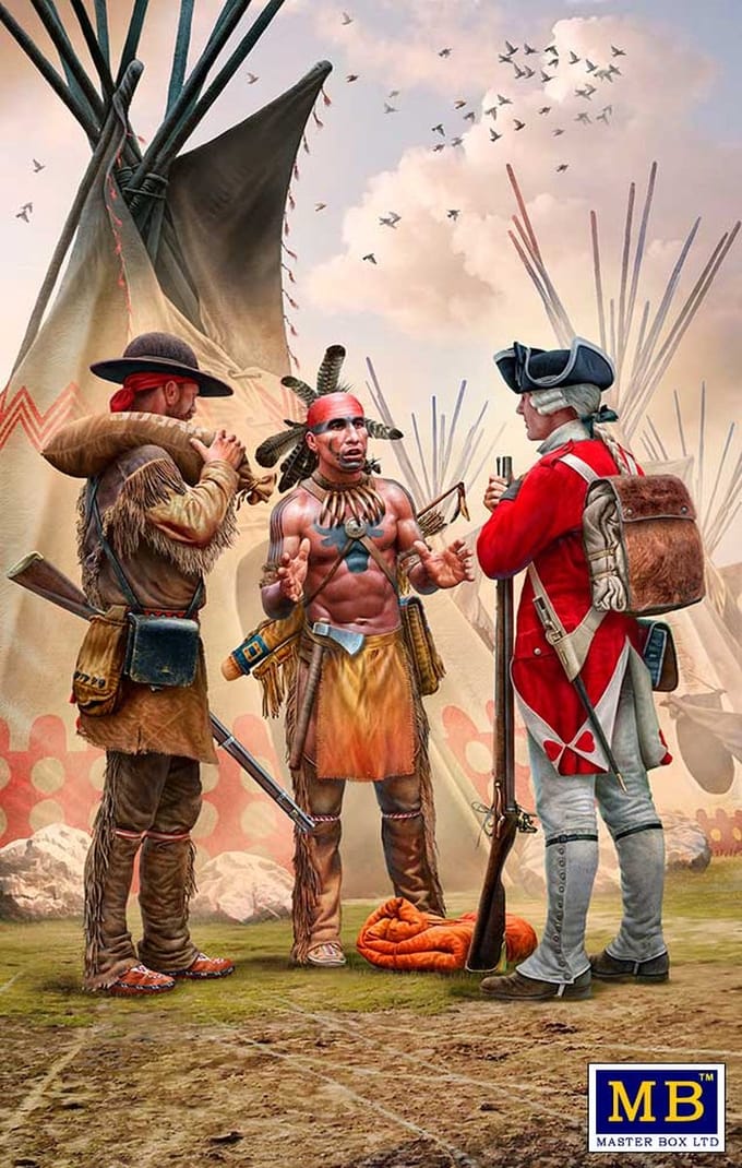 Master Box Modelbouwpakket Militaire voertuigen - 35222 Indian wars series - XVIII century - kit No 4 Fair exchange Plastic - 1:35 - Modelbouw
