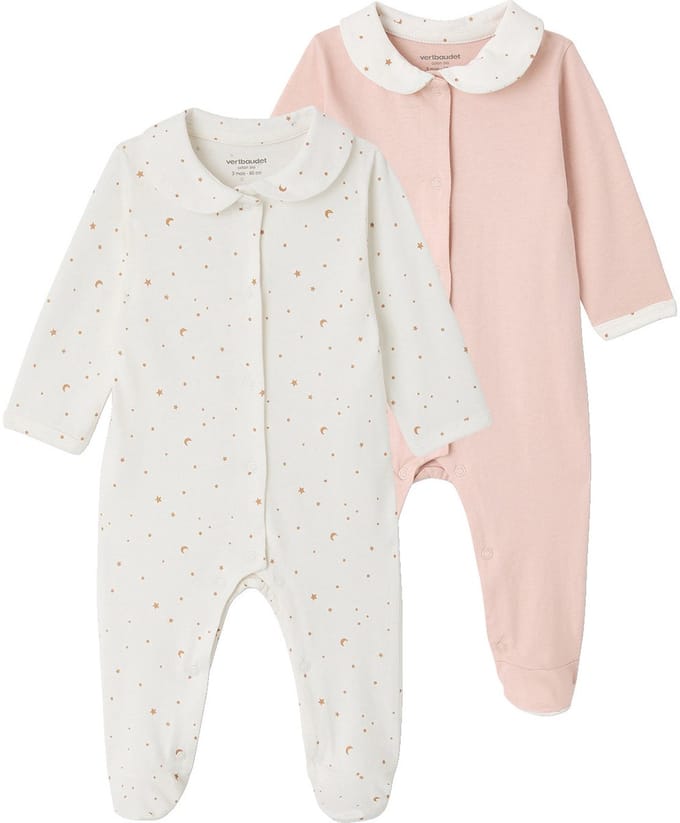 Vertbaudet Set van 2 pyjama's baby biologisch katoen