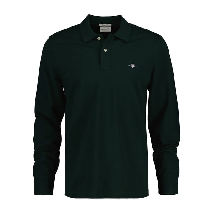 Gant - Rugger Pique Polo Donkergroen - Regular-fit - Heren Poloshirt Maat XL