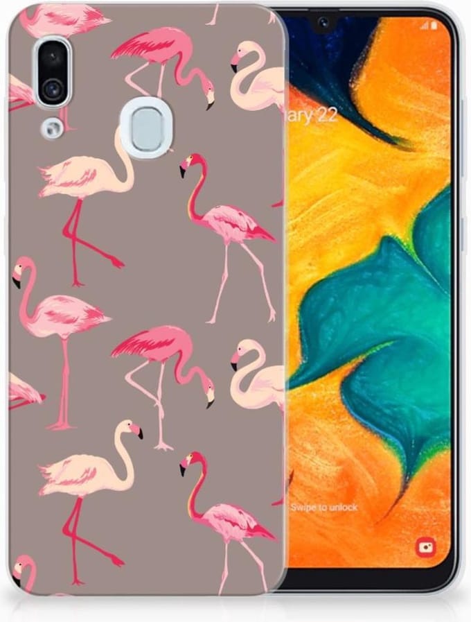 Samsung Galaxy A30 TPU Hoesje Flamingo
