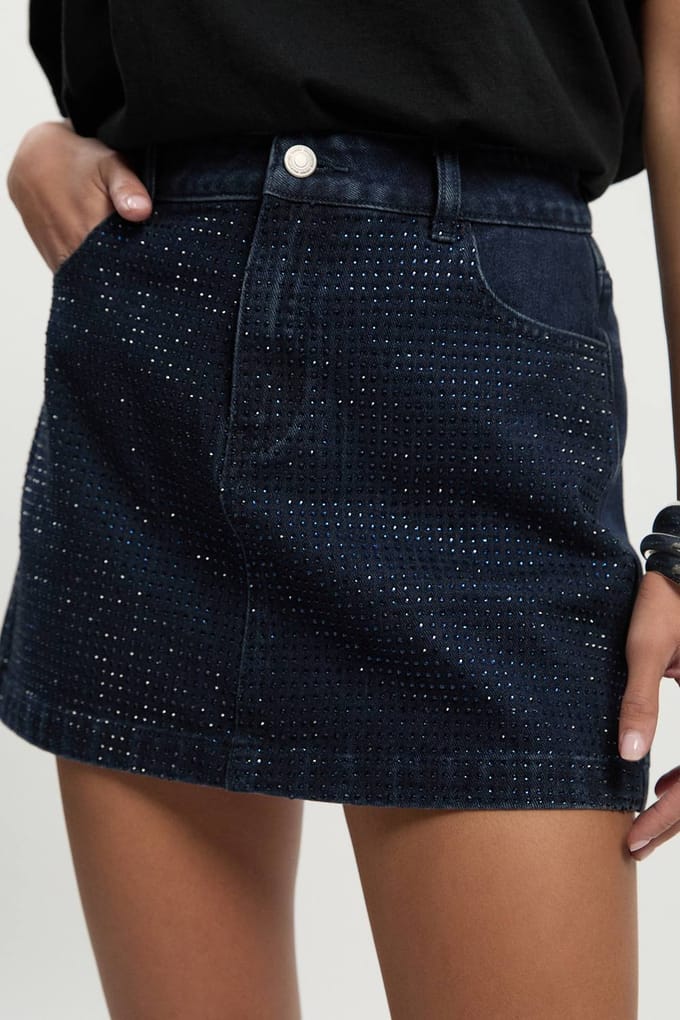 boohoo Dames Versierde mini-rok | Donker Indigo | Maat: 38