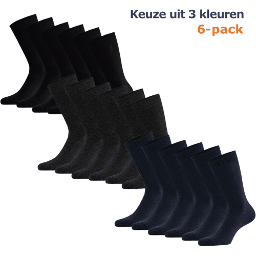 Apollo Bamboo Sokken Navy - 6 paar Donkerblauwe Bamboe sokken - Unisex - Maat 39-42