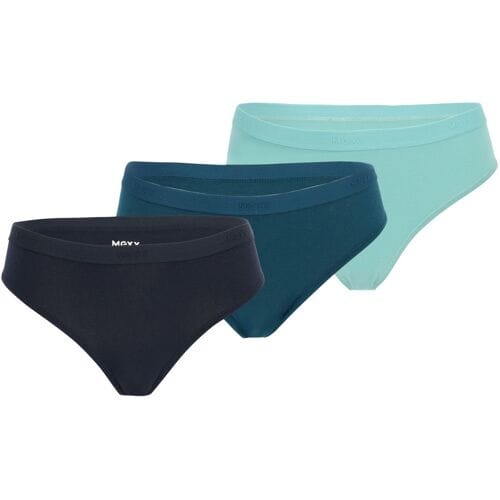 MEXX Set van 3 dames onderbroeken (zwart/petrol/groen, S)