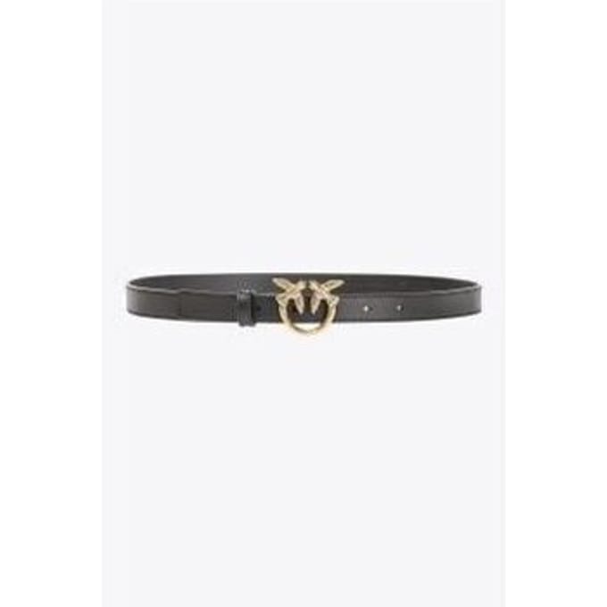 PINKO Leren riem Love Berry H2 Belt W100 Black - Antique Gold zwart