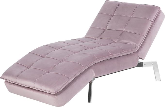 BELIANI LOIRET - Chaise longue - Roze - Fluweel