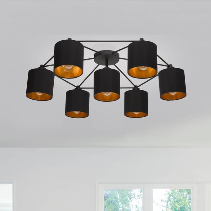 EGLO Staiti Plafondlamp - E27 - Ø 84 cm - Zwart/Goud