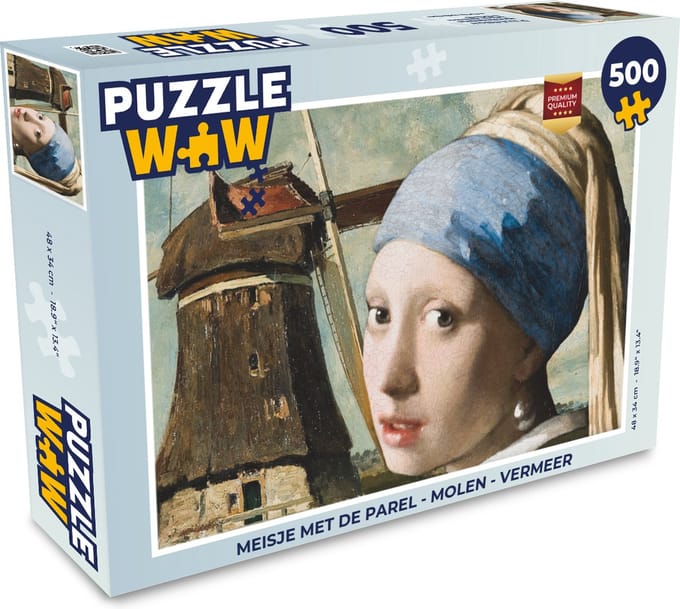 Puzzel Meisje met de parel - Molen - Vermeer - Legpuzzel - Puzzel 500 stukjes