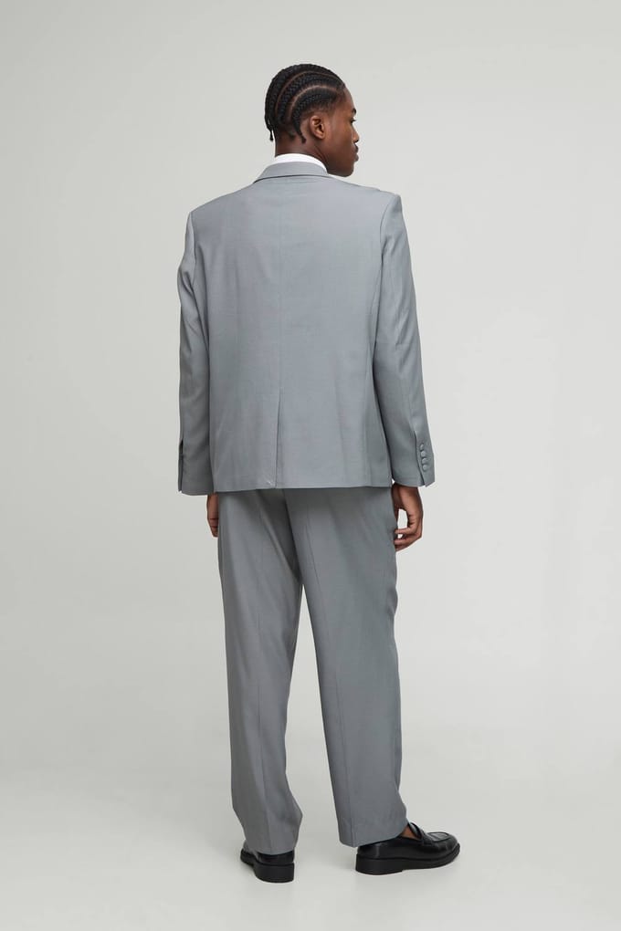 Broek met ontspannen pasvorm en geplooide voorkant | Grey | Size 36