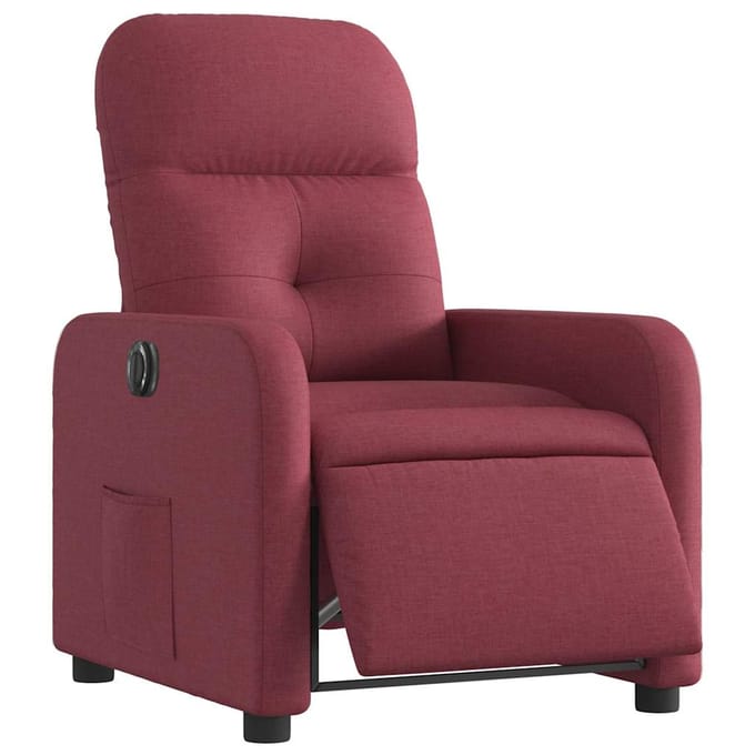 vidaXL - Fauteuil - verstelbaar - elektrisch - stof - wijnrood
