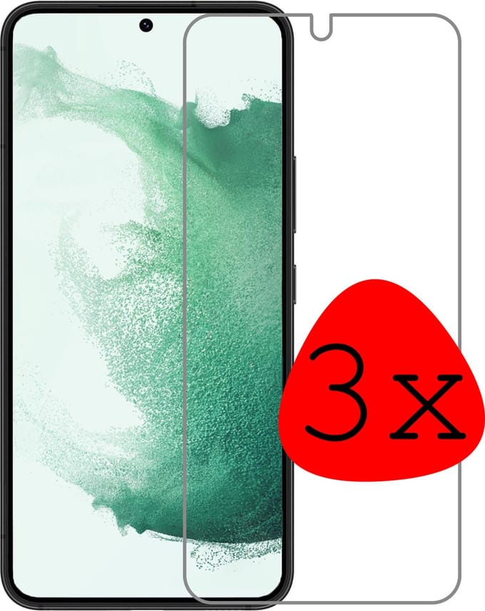Screenprotector - 3 Stuks Geschikt voor Samsung Galaxy S22 Plus - Extra Sterk - Beschermglas - Gehard Glas - Tempered Glass - Screen Protector