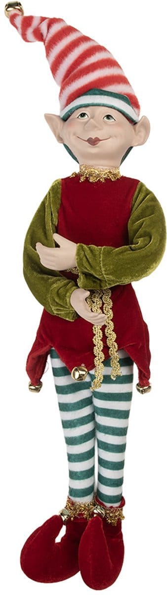 Clayre & Eef Decoratie Elf 13x10x56 cm Rood Synthetisch