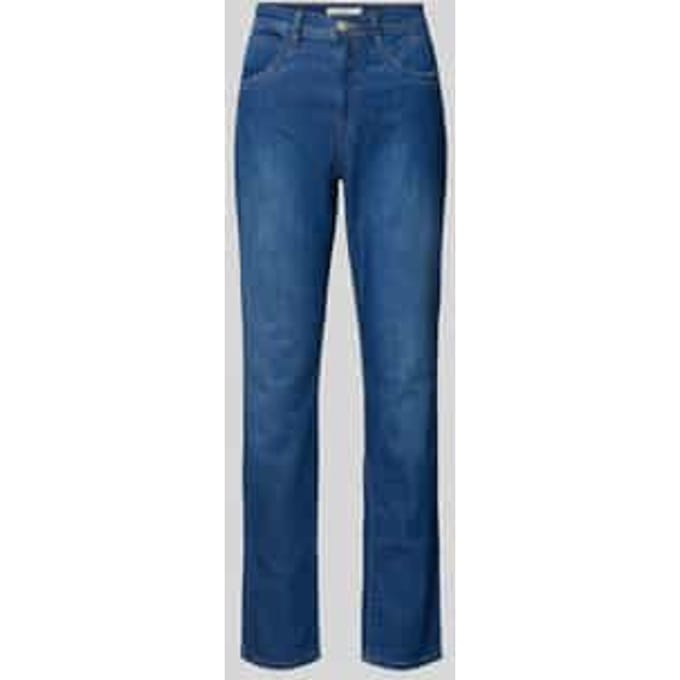 Brax Dames Jeans  Style CAROLA USED REGULAR BLUE, denim blauw regular, maat 46K