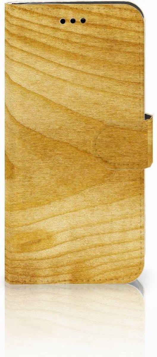 Huawei P10 Lite Book Style Case Licht Hout