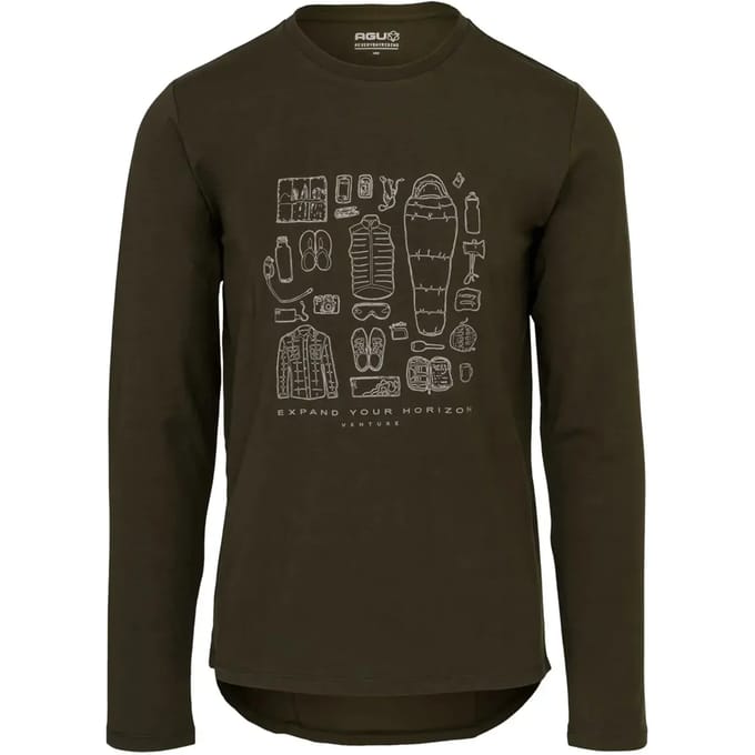 AGU Performance Long Sleeve T-shirt Venture - Army Green - S