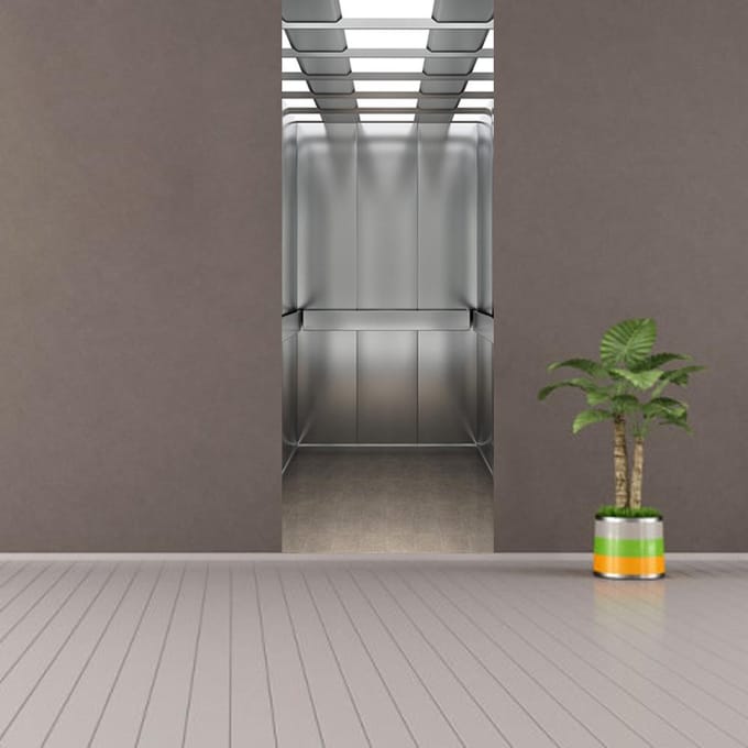 Walplus - Deur Decoratie Sticker - Lift - Grijs