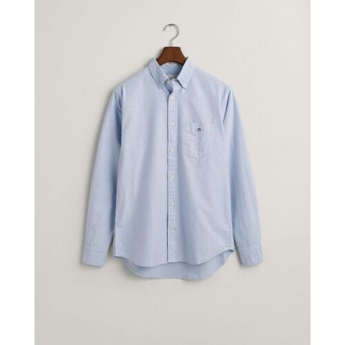 Gant Overhemd Uni Oxford Button Down Licht Blauw / male