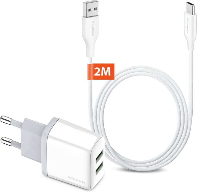 USB Adapter + USB-A naar USB-C Kabel 2 Meter - Universeel