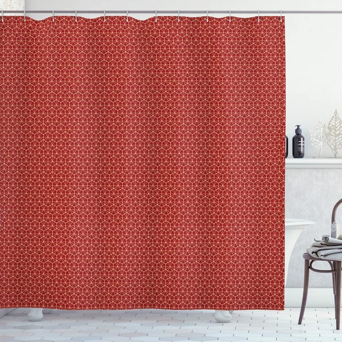 ABAKUHAUS douchegordijn geometrisch – hexagon raster – 175x180 cm
