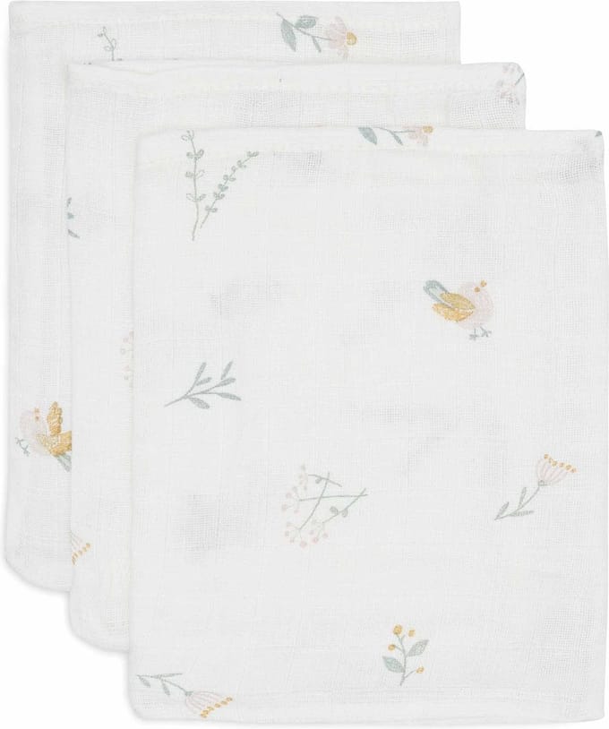 Jollein Hydrofiel Washandje 15x20cm Lovely Birds (3pack)