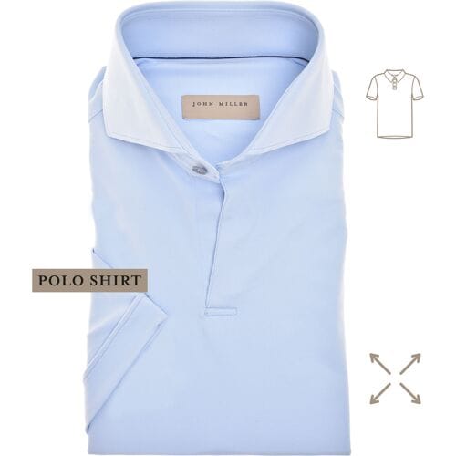 John Miller The Miller Short Sleeve Hyperstretch Poloshirt Licht Blauw / male