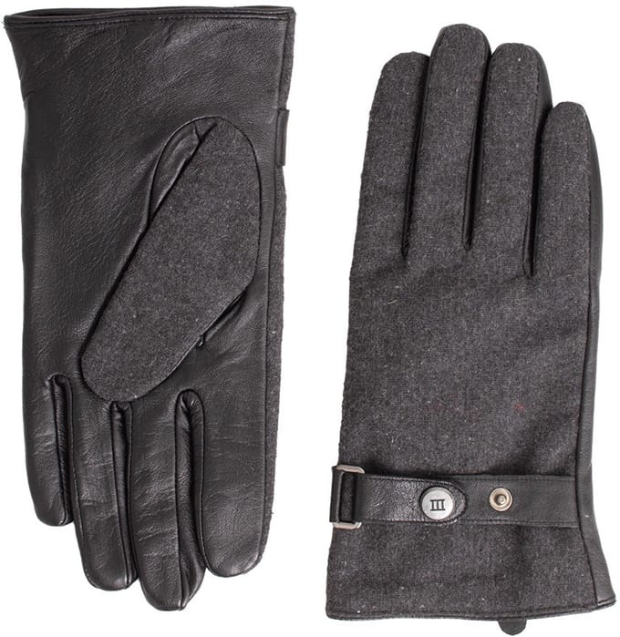 BEPPIE | Flanellen uni handschoenen | Anthracite