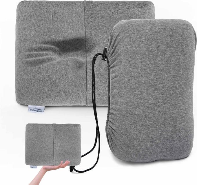 Ergonomisch Geheugenschuim Kussen - Ideaal voor Camping, Reizen en Onderweg - 30x40 cm