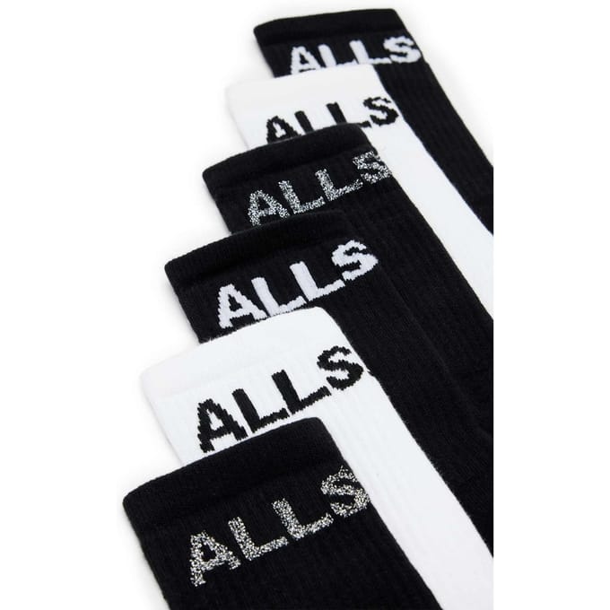 AllSaints Jae Logo Socks 3pk Black/multi Größe: S/M | Unterhosen Outlet | Damen | Schwarz