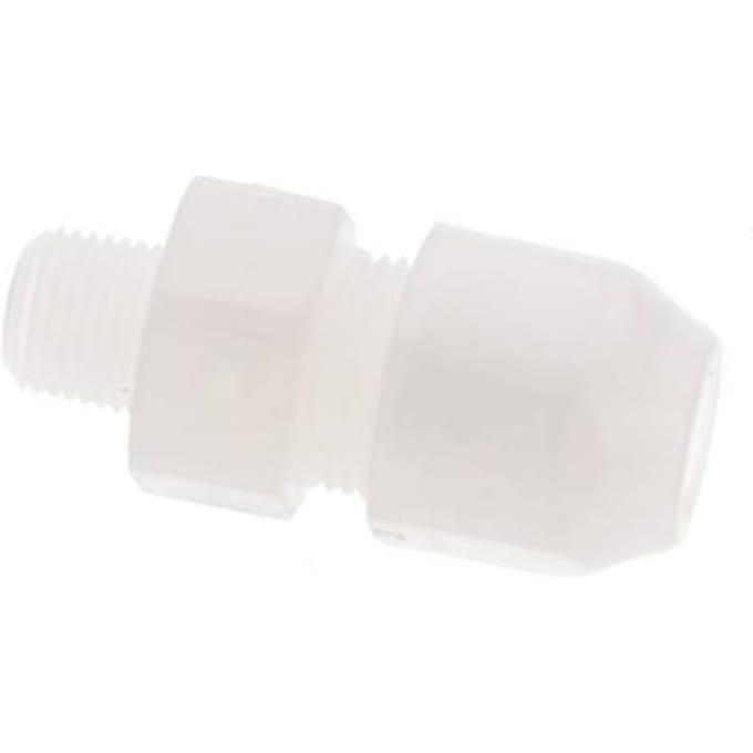 6x8mm & R1/8'' PVDF rechte slangkoppeling met buitendraad 10bar/145psi