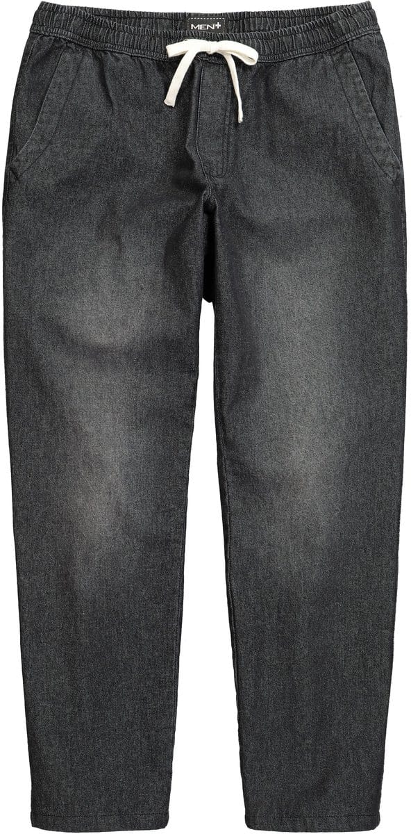 Men Plus - Heren - jeans Buik-Fit Relaxed Fit elastische tailleband tot 8XL - Zwart - Maat L