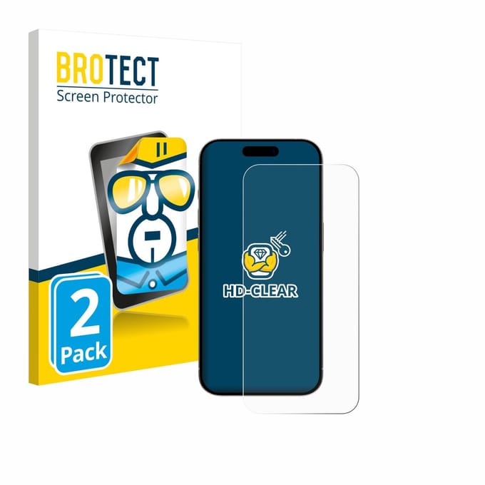 BROTECT - Screenprotector voor Apple iPhone 15 / 15 Pro - Folie Beschermfolie transparant 2 Stuks