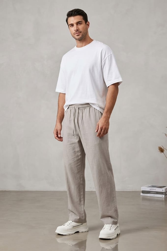 Heren Rechte Woven Broek