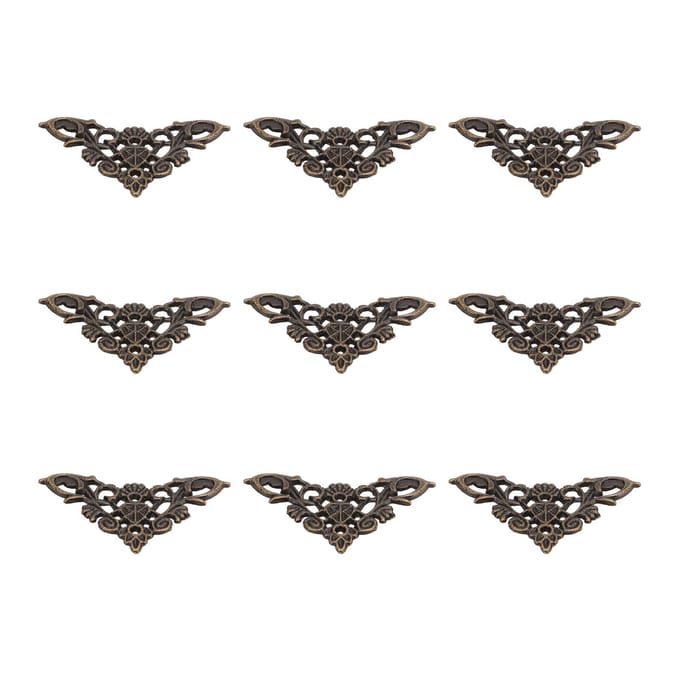 20 Pièces Protecteur d'Angle Alliage de Zinc Élégance Rétro Classique Exquis Confortable Meuble d'Angle black