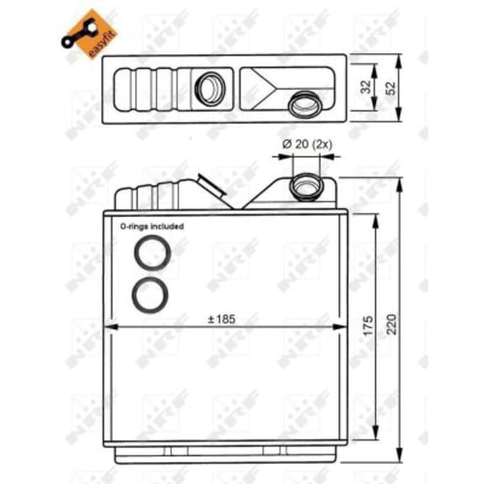 Warmtewisselaar, interieur verwarming NRF 58146