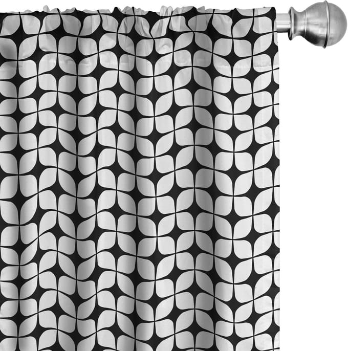 ABAKUHAUS Abstrakt Gordijnen – 2x75x225 cm – Koolgrijs/Wit