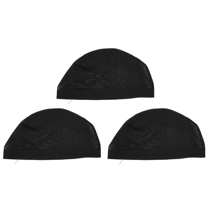 3 Stuks Pruik Haarnetjes Nylon Ademend Comfortabel Veerkrachtig Zwart Mesh Pruik Haarnet black