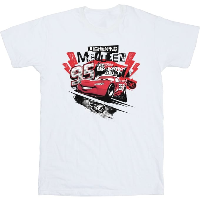 Disney Jongens Cars Bliksem McQueen Collage T-shirt (Wit)