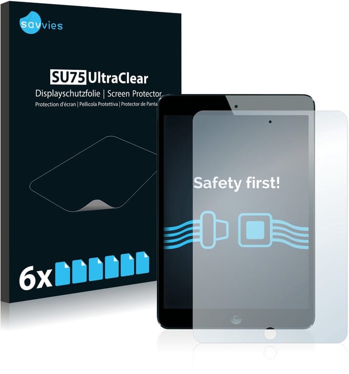 Savvies - Screenprotector voor Apple iPad Mini / Mini 2 - Folie Beschermfolie transparant 6 Stuks