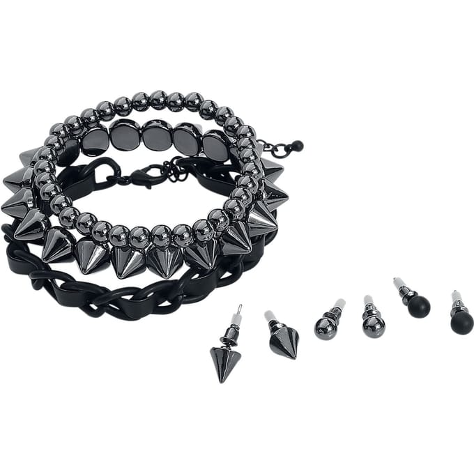 Rock Rebel by EMP - Rock Armband Set - Studs - zwart