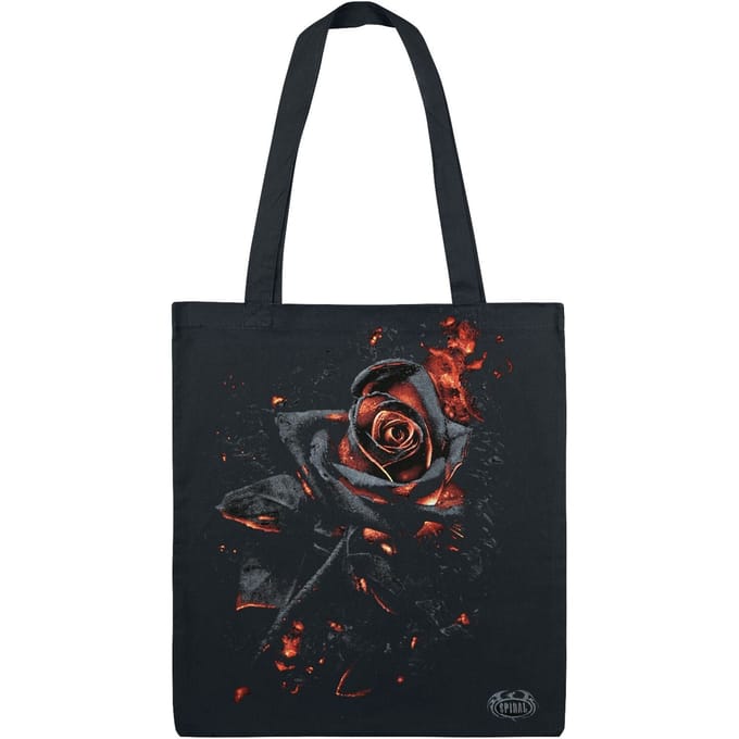 Spiral Burnt Rose Unisex Linnen tas - zwart - Standard