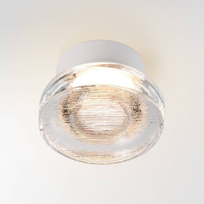 MARSET LED buiten wandlamp Roc, Ø 17 cm, wit/doorschijnend