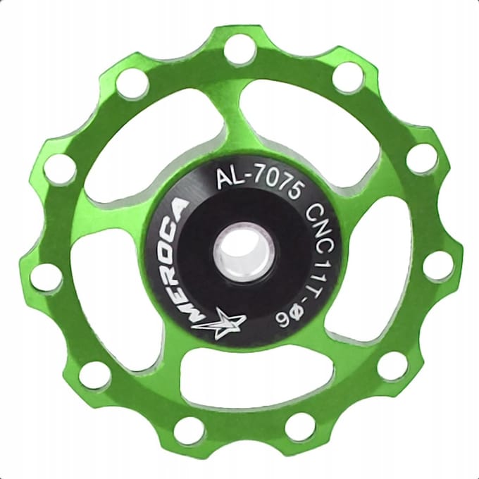 Meroca Serie - Derailleurwieltje - 11T - Aluminium - Groen