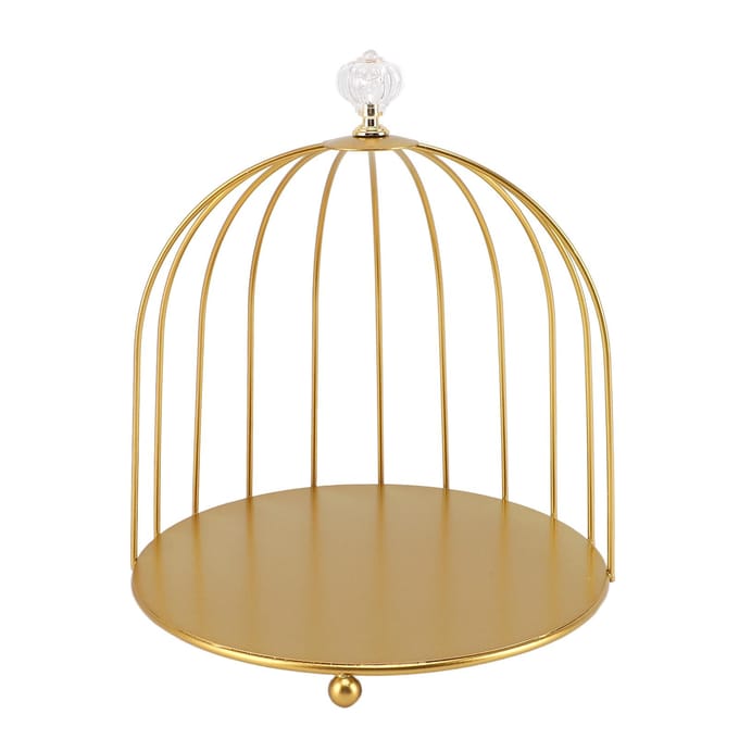 Vogelkooi Cosmetica Organizer Goud Ruimtebesparend IJzer Uniek Multifunctioneel Vogelkooi Make-up Display Single Layer beige