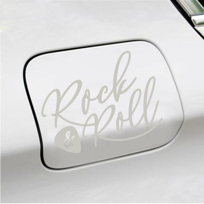 Bumpersticker - Rock & Roll - 11,4 X 14,8 - Zilver