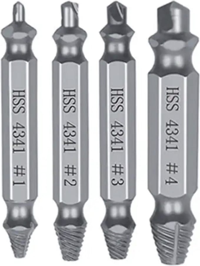 Schroef Uitdraai Set - Kapotte Dolle Schroeven Uitdraaier - Verwijderset - Set van 4 - IXEN