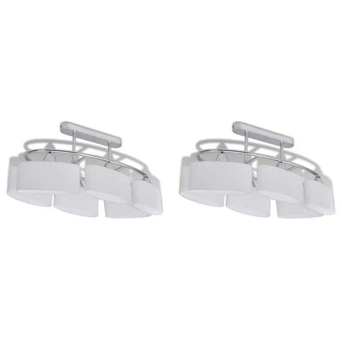 vidaXL Plafondlamp met ellipsvormige glazen kappen 2 st E14