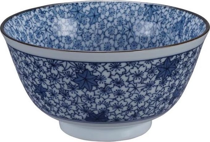Tokyo Design Studio Mixed Bowls - Hana Chirashi Blauw/Wit - 12.7x6.8cmh - 400ml