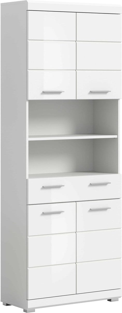 Scout hoge kast breed wit hoogglans MDF TZ wit NB - 31x74x191cm