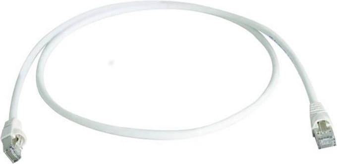 Telegärtner 100008833 RJ45 Netwerkkabel, patchkabel CAT 6A S/FTP 7.50 m Wit Vlambestendig, Snagless, Pair afscherming,