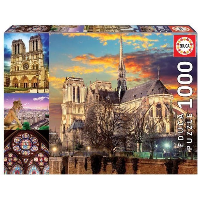 Puzzel Architectuur en monument - EDUCA - 1000 stukjes - Collage van Notre-Dame