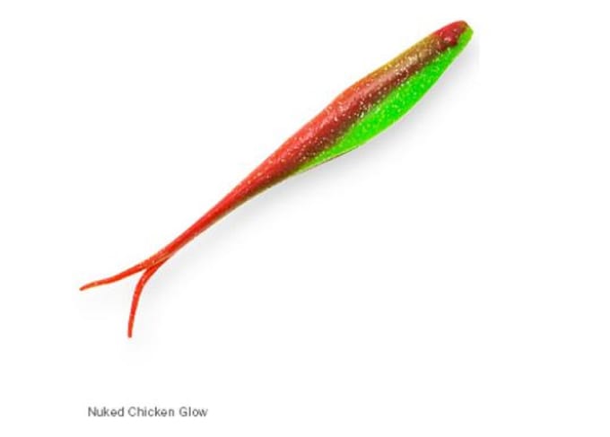 Zman Soft Lure Jerk ShadZ Geparfumeerd 7 Inch 4/Pack Nuked Chicken Glow (2222)